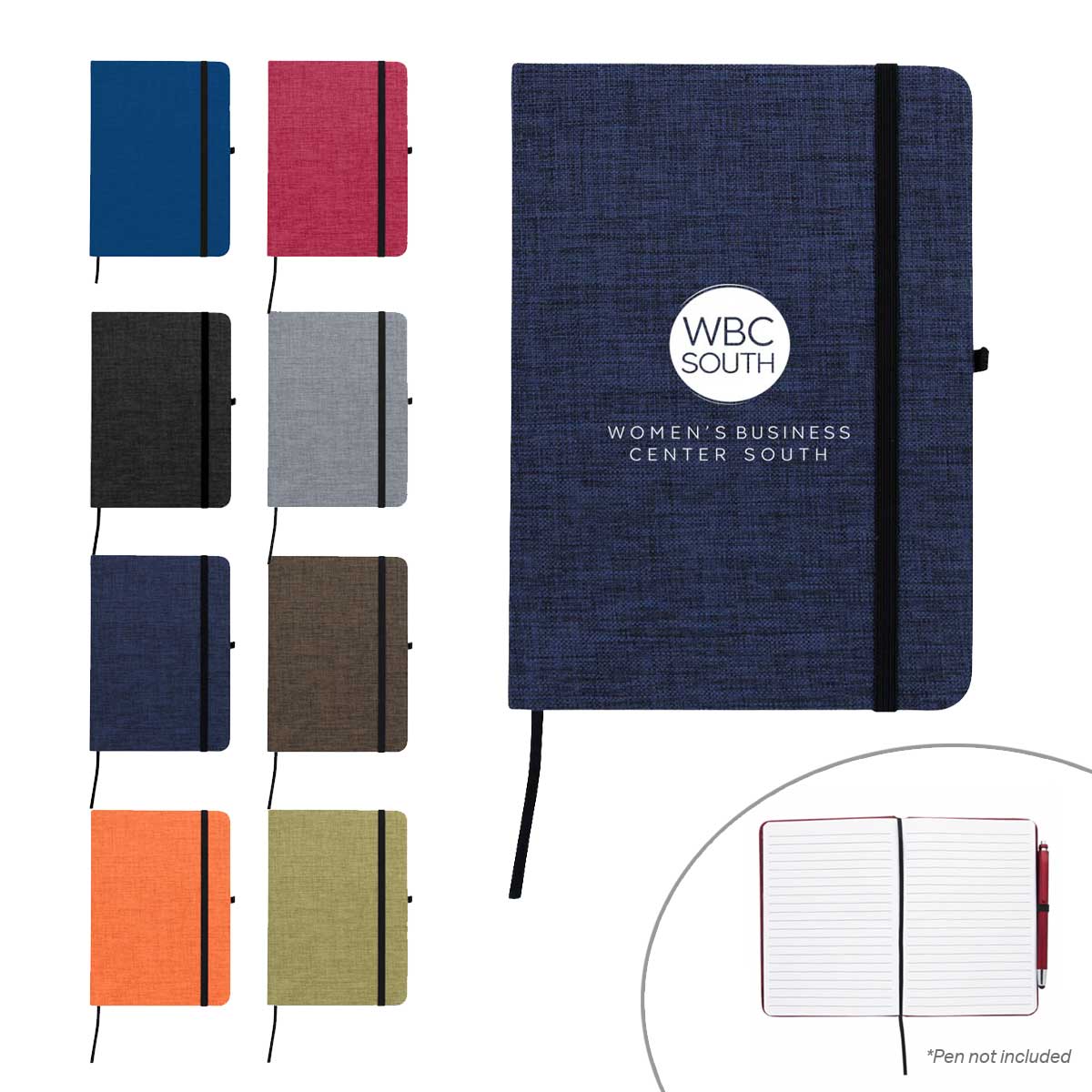 RPET Heathered Journal with pen loop