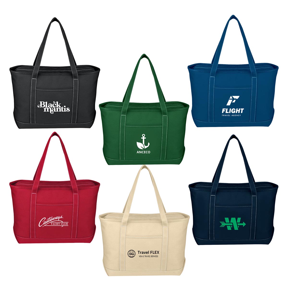 Large 24 Oz. Recycled Cotton Yacht Tote Bag