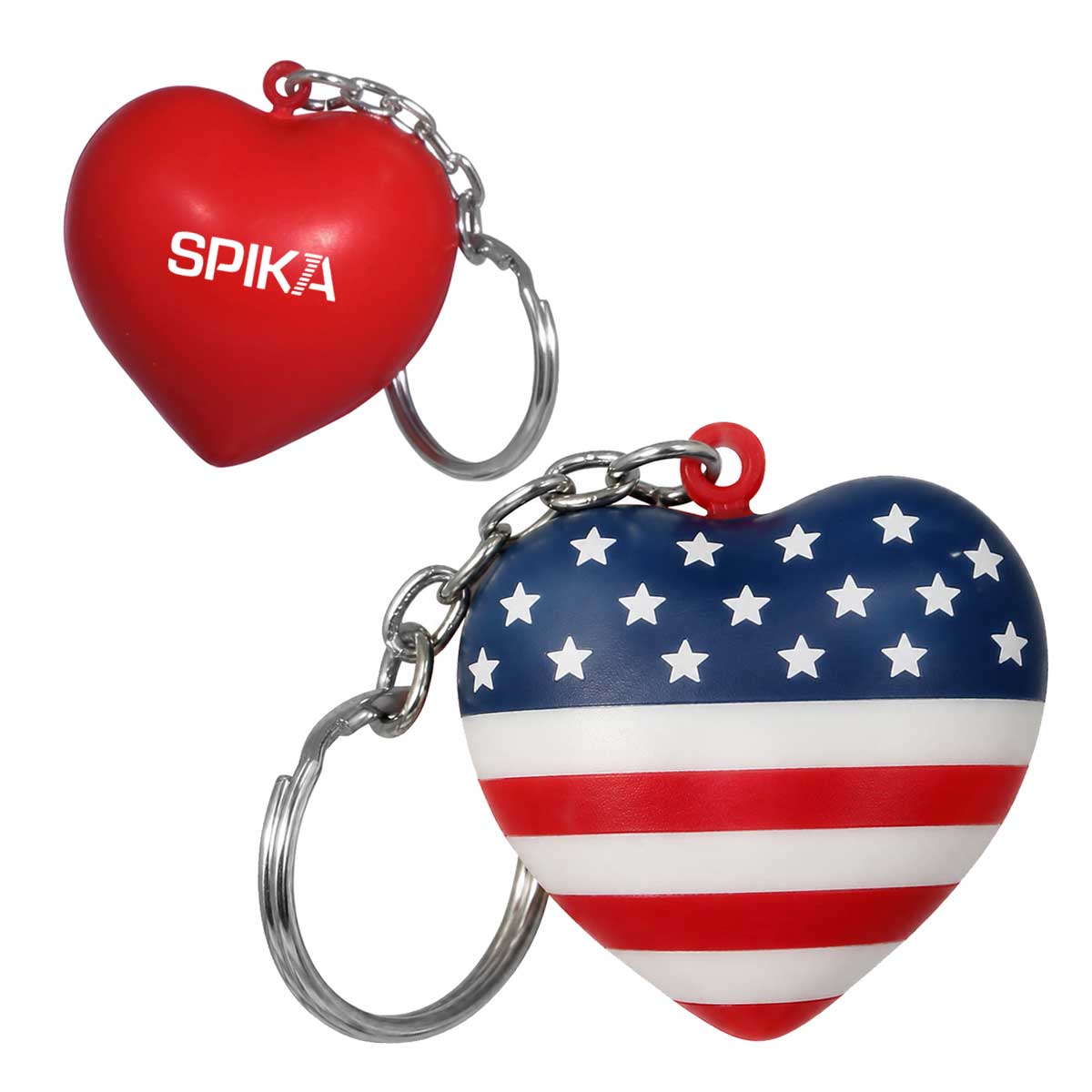 Patriotic Heart Stress Reliever Keychain