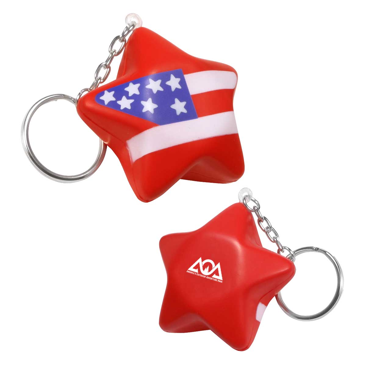 Patriotic Star Stress Reliever Keychain